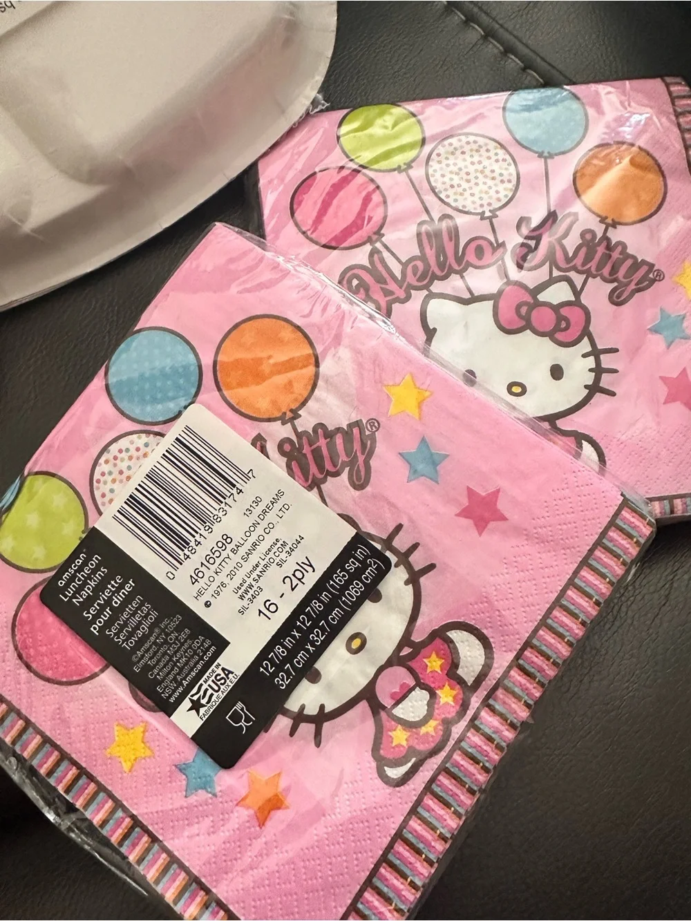 Hello Kitty Pink Balloon Party Plates & Napkins Set